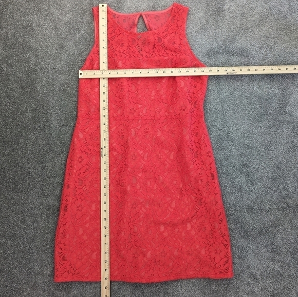 J. Crew coral floral cotton lace dress women's size 12 - Picture 5 of 13